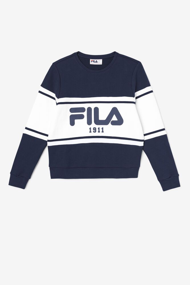 Fila Sweatshirt Womens Navy Jayla Crew - Ireland 10648-BGKL